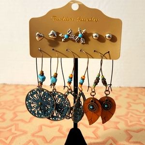 6 Sets of Earrings, Vintage/Retro Designs, NWT